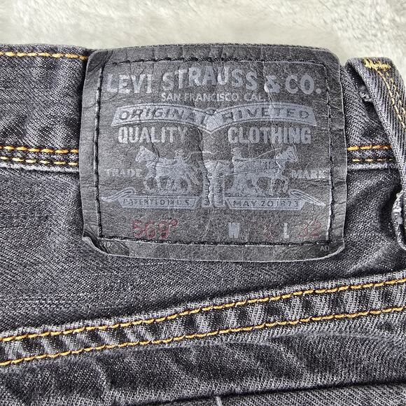 Levis 569 Jeans Mens 33x32 (Fits 34x29) Gray Loose Straight Fit Flap Pocket - Picture 11 of 16